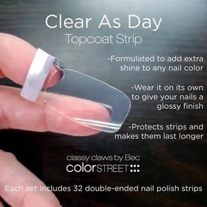 Clear dry nail polish strips/top coat or alone as natural look Color Street